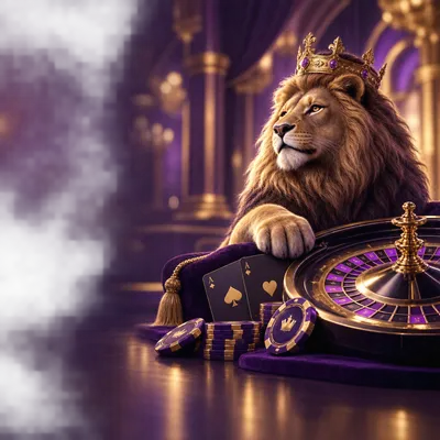 Glossy 3D roulette wheel and poker chips in a cinematic Victorian-inspired casino scene with dramatic rim lighting